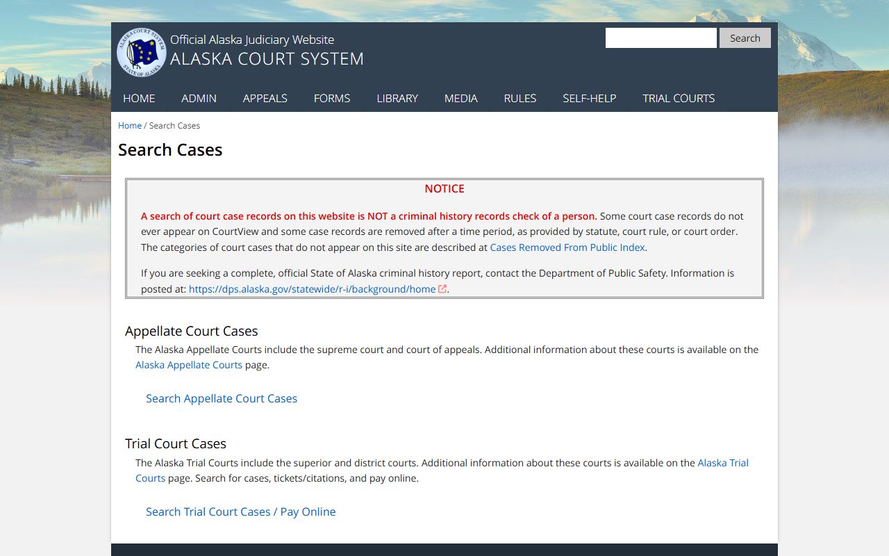 Copper River Census Area Alaska criminal history court records CourtView