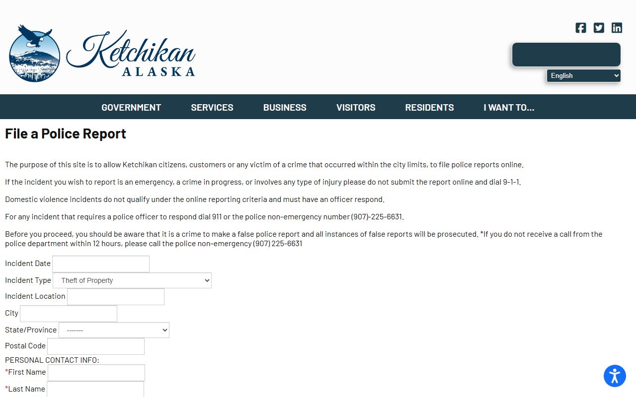 Ketchikan Gateway Borough Alaska criminal history file police report